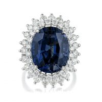 11.88 Carat Unheated Sapphire And Diamond Ring