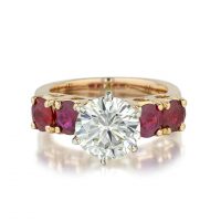 2.34 Carat Diamond And Ruby Ring