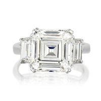 5.52 Carat Square Emerald-Cut Diamond Ring