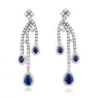 Sapphire And Diamond Drop Earrings